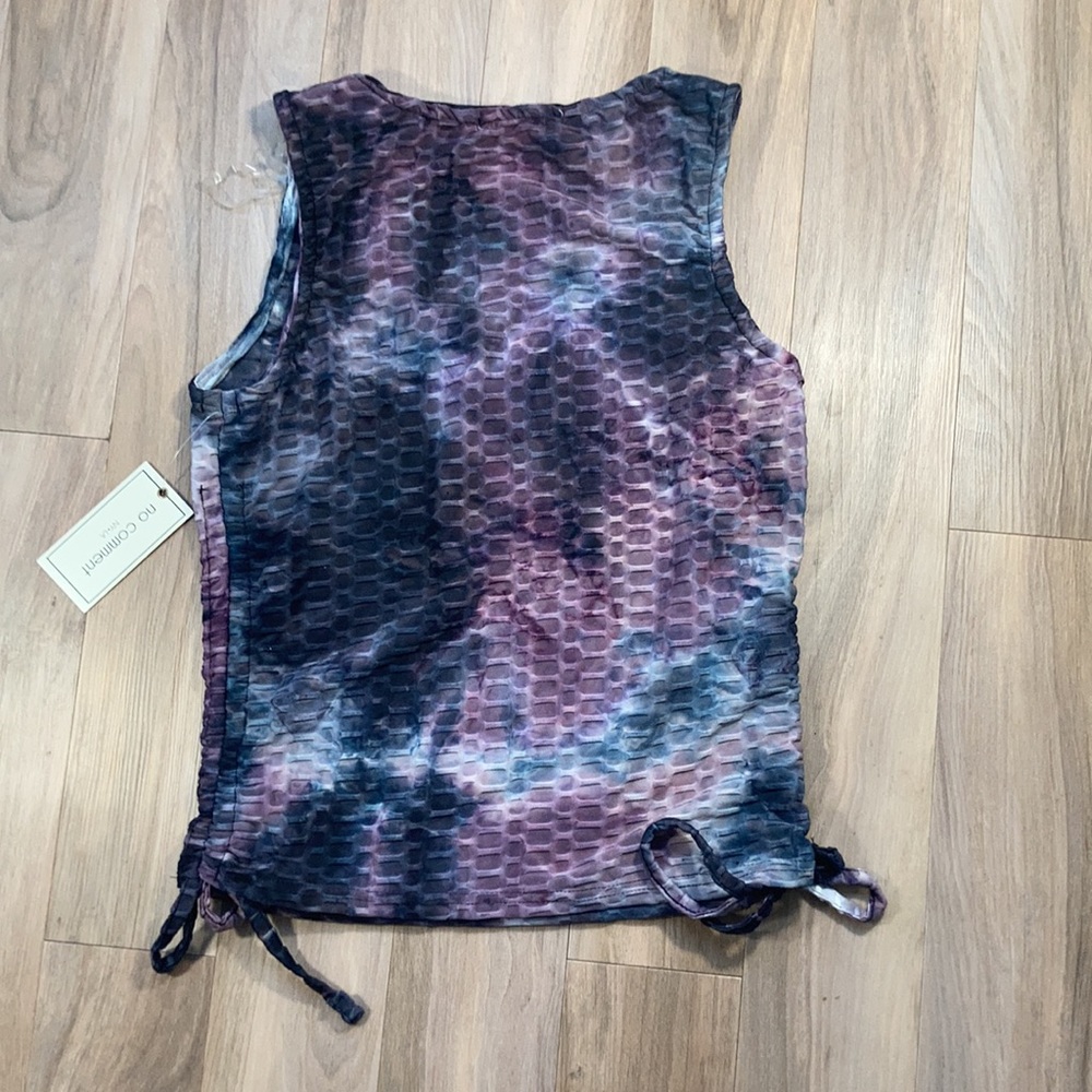 Last Chance ❌ 💜$8ifbundle3 No Comment tie dye print honeycomb stretch  top L jr - Picture 14 of 16